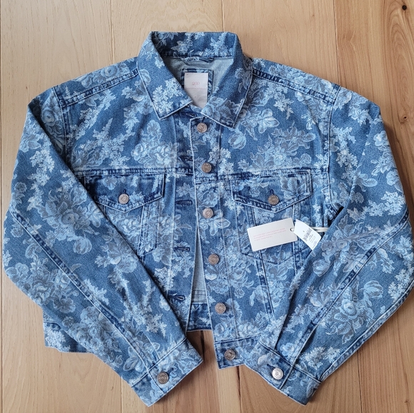 NWT LoveShackFancy X GAP Floral Denim Jacket - Picture 4 of 12